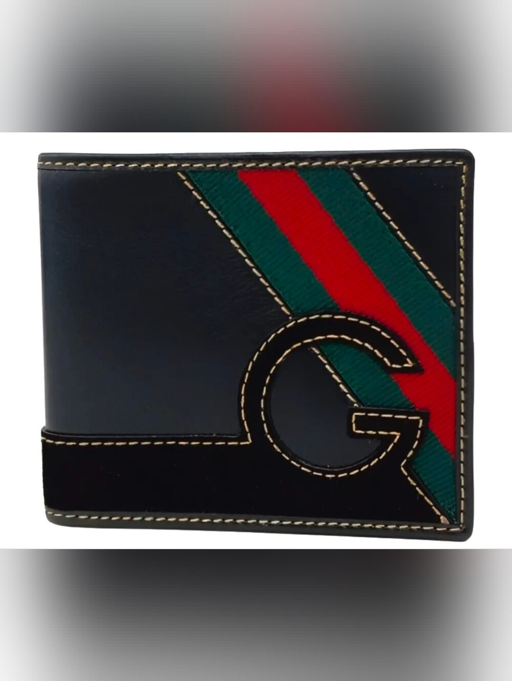 GUCCI Sherry Line Black Bi-fold Wallet